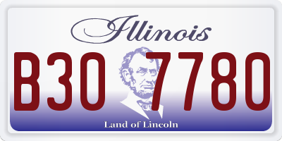 IL license plate B307780