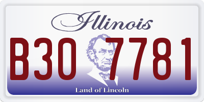 IL license plate B307781