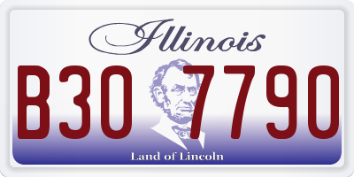 IL license plate B307790