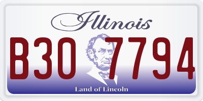 IL license plate B307794