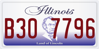 IL license plate B307796