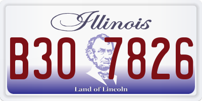 IL license plate B307826