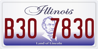IL license plate B307830