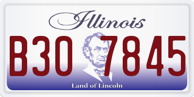 IL license plate B307845