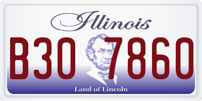 IL license plate B307860