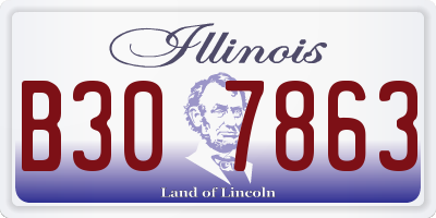 IL license plate B307863