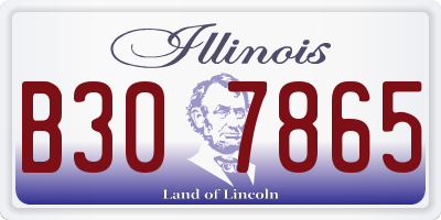 IL license plate B307865
