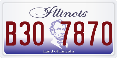 IL license plate B307870