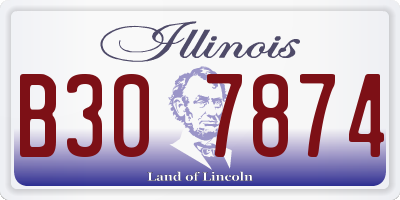 IL license plate B307874