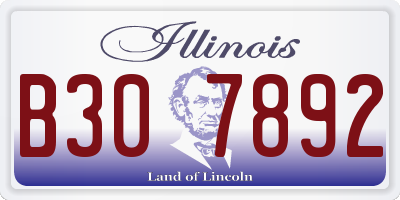 IL license plate B307892