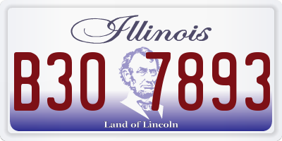IL license plate B307893