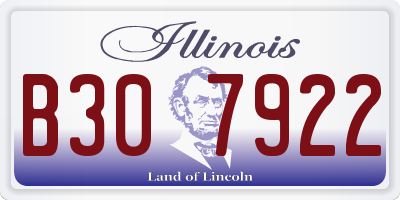 IL license plate B307922
