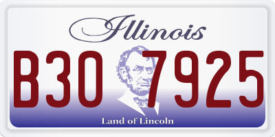IL license plate B307925