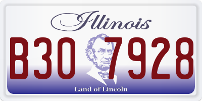 IL license plate B307928