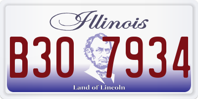 IL license plate B307934