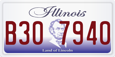 IL license plate B307940