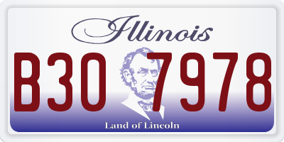 IL license plate B307978