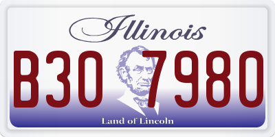IL license plate B307980