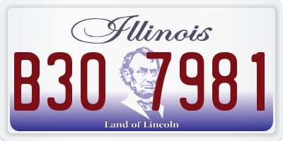 IL license plate B307981