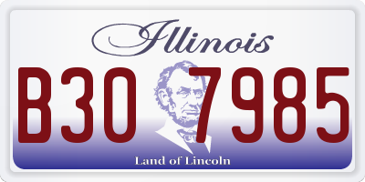 IL license plate B307985