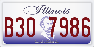 IL license plate B307986