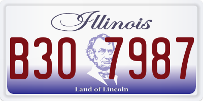 IL license plate B307987
