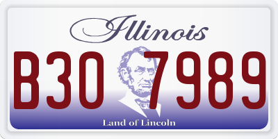 IL license plate B307989