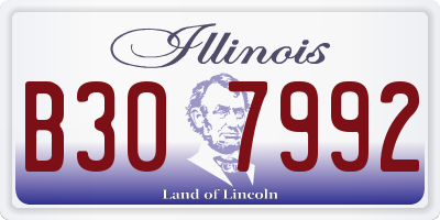 IL license plate B307992