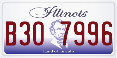 IL license plate B307996