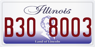 IL license plate B308003