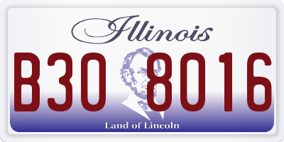 IL license plate B308016