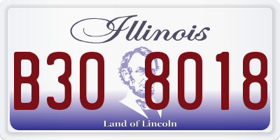 IL license plate B308018