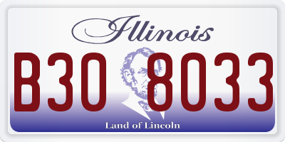 IL license plate B308033