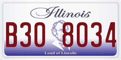 IL license plate B308034