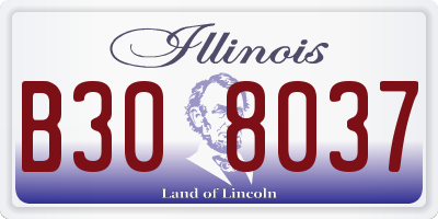 IL license plate B308037