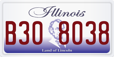 IL license plate B308038