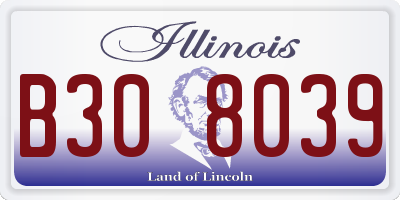 IL license plate B308039