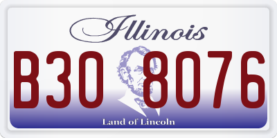 IL license plate B308076