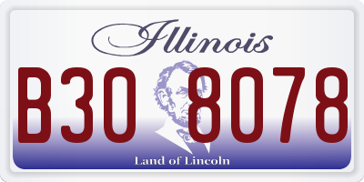 IL license plate B308078