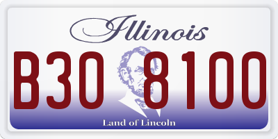 IL license plate B308100