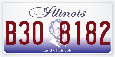 IL license plate B308182