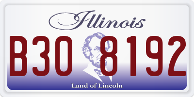 IL license plate B308192