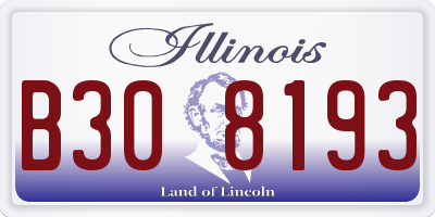 IL license plate B308193