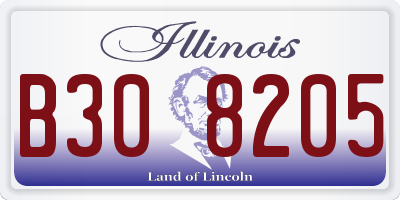 IL license plate B308205