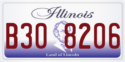 IL license plate B308206