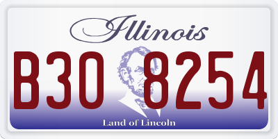 IL license plate B308254