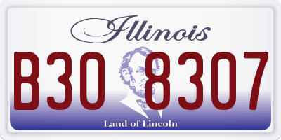 IL license plate B308307