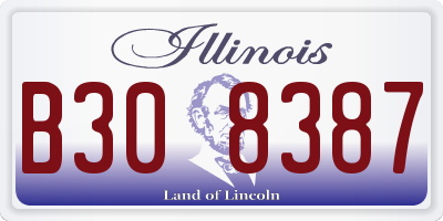 IL license plate B308387