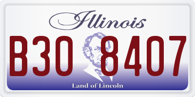 IL license plate B308407
