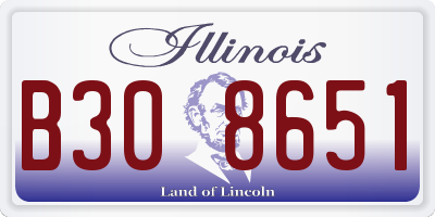 IL license plate B308651